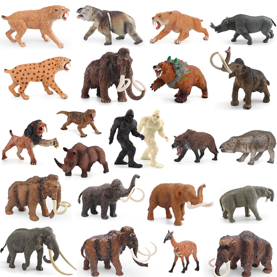 Kids Toys Under 1 Year - Realistic Prehistoric Animal Smilodon Mammuthus Lisowicia
