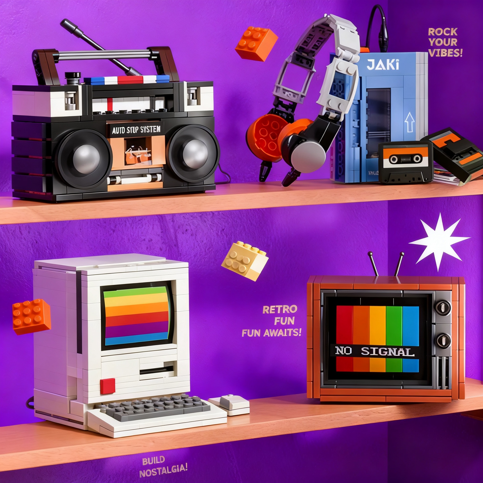 Retro DIY Building Blocks TV R - Kids Toys Kit review and price